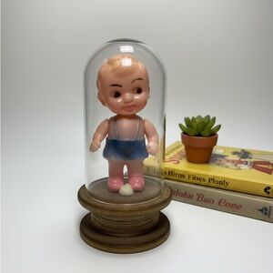 Vintage 1960s/70s Plastic Kewpie Style Doll - Made in Hong Kong